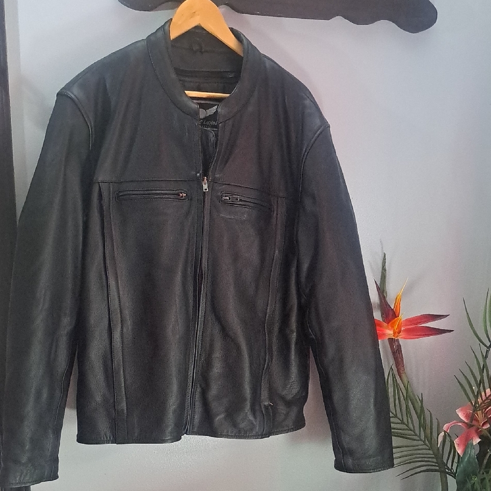 Street Legal Men's Black Leather Moto XL Jacket